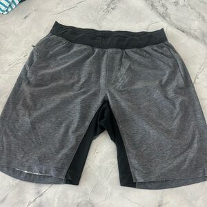 Men’s Grey & Black Lululemon Workout Shorts